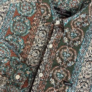 Guess Georges Marciano Vintage 90s Patterned Design Cotton Button Up Shirt M/L